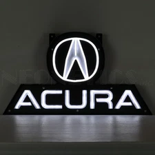 Acura A LED flex Neon Sign in solid steel Case Racing Honda NSX MSX RSX lamp