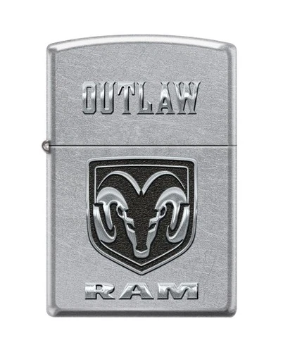 Zippo 0259,   "Dodge Ram Outlaw Design" Street Chrome Finish Lighter
