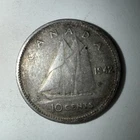 1942 Canada 10 Cents Silver Dime  George VI Ten Cent Coin