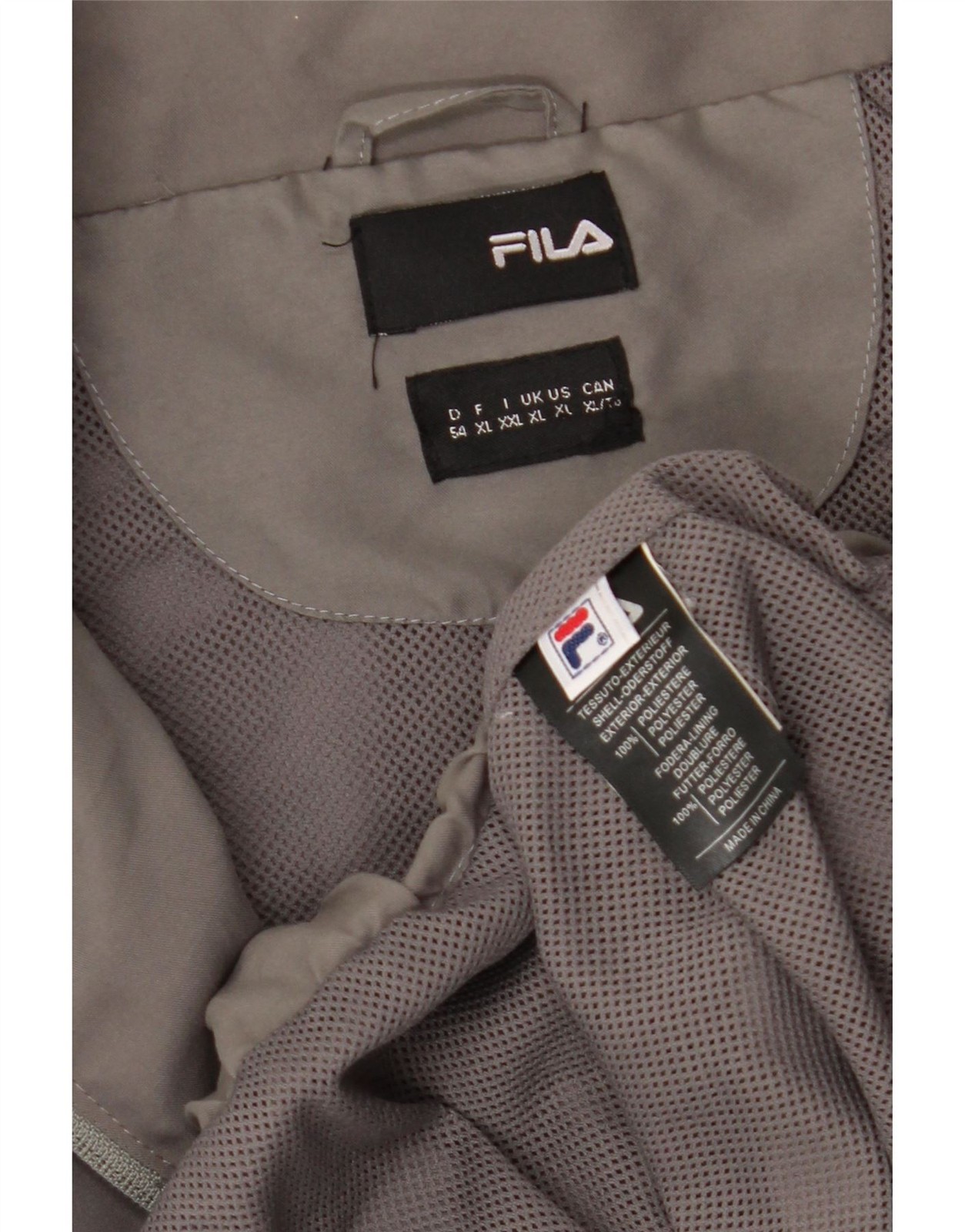 FILA Giacca Tuta Uomo Top XL Grigio Poliestere QI13
