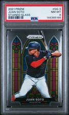 2021 PANINI PRIZM STAINED GLASS #SG-3 JUAN SOTO PSA 8