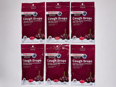 6 Pack Walgreens Cherry Cough Drops Menthol Throat Relief Lozenges 30ct