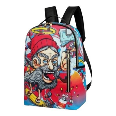 Sprayground Multicolor Cartoon Graphic Kids Backpack with Adjustable Strap