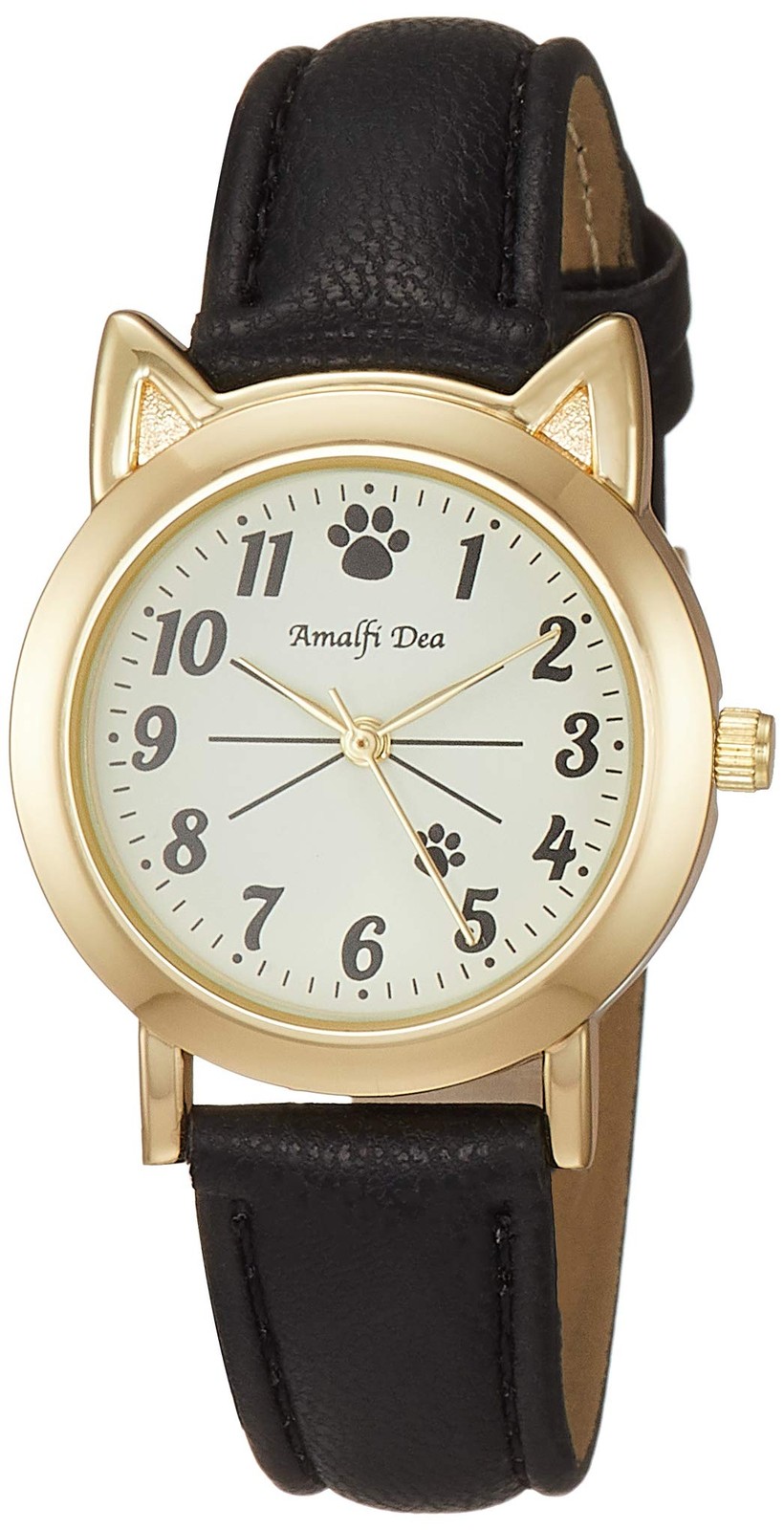 Waterproof Leather Watch Analog Alias Strap Design White Amalfidia Cat Dial - vintagewatches.pk