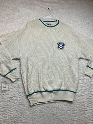 Vintage Charlotte Hornets Sweater Mens XL White Nutmeg Mills NBA Knit 90s USA