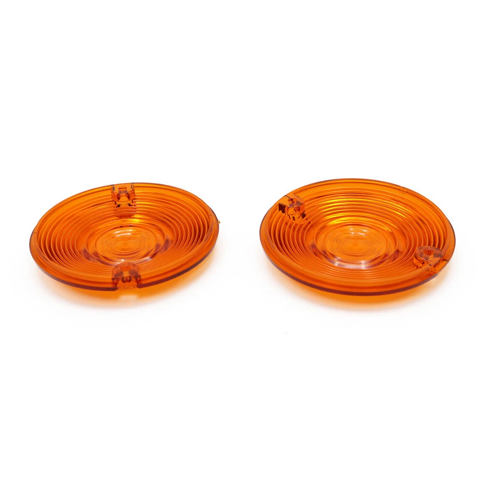 Cubierta de lente de señal de giro ámbar 2 piezas para Harley Touring Road King Heritage Softail Foto 3 de 4