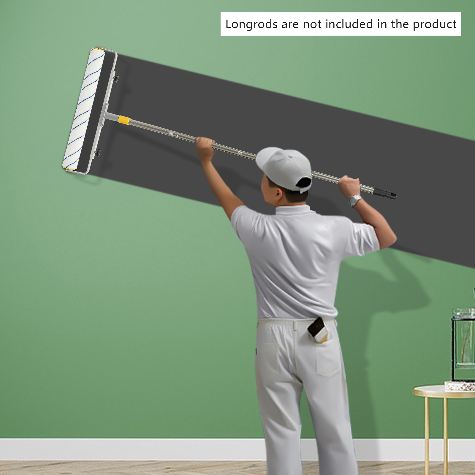 5PC 18 Inch Paint Roller Tray Set 18" Large Paint Roller Kit, Orange