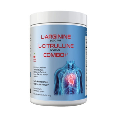 Combo+ L-Arginine 5000mg L-Citrulline 1000mg, Nitric Oxide, Heart, & Workout!