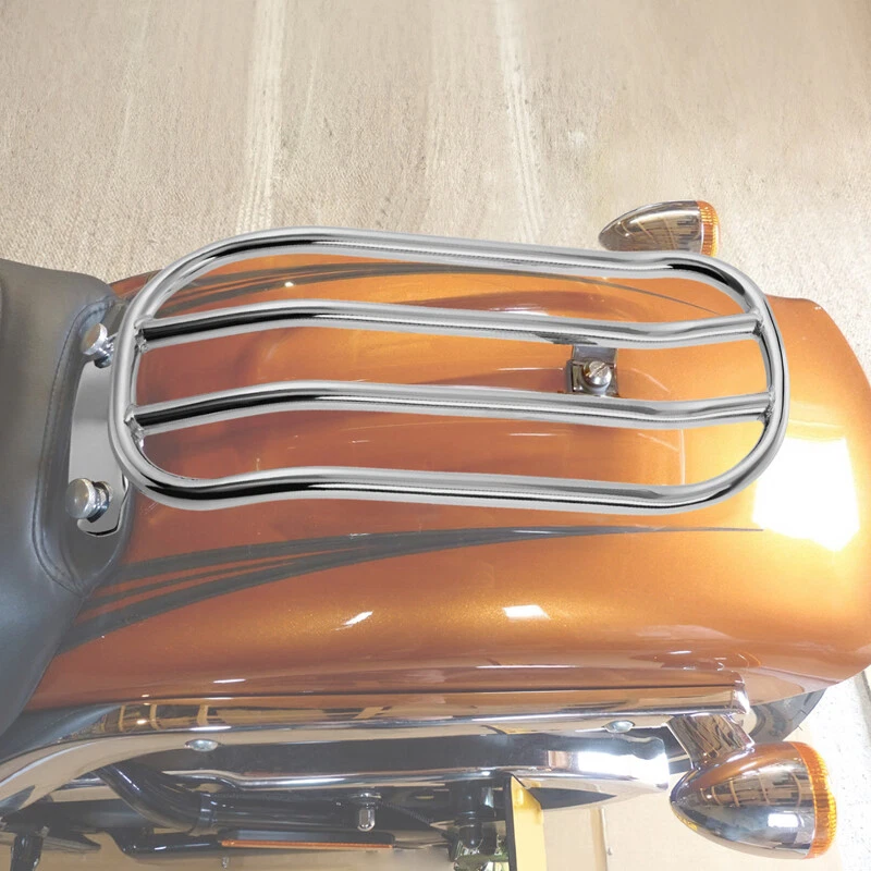 Portaequipajes de asiento solo cromado apto para Harley Softail Fat Boy Breakout 2018-up EE. UU. Foto 4 de 4