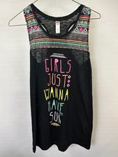 Débardeur (tank Top) Justice - Taille 8 - Blanc à Graphiques Tropicaux/plage - Neuf Avec étiquettes