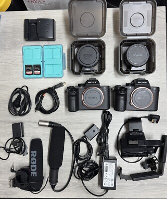 (LOT OF 13) SONY CAMERAS, LENS ADAPTERS, MICS, MEMORY CARDS & MORE - SEE DETAILS
