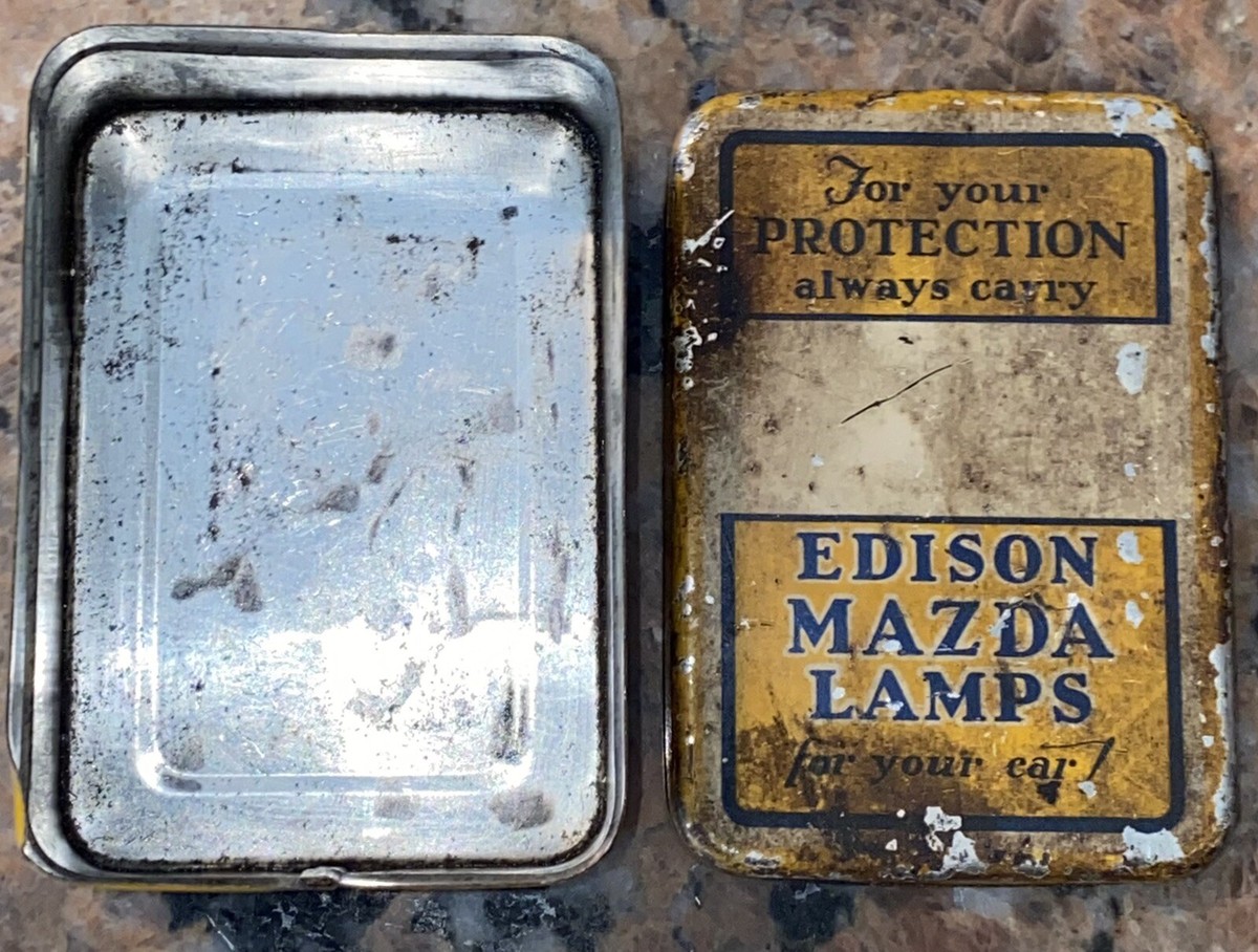 1920's Edison Mazda Lamps Tin 3.75” x 2.75” | eBay