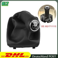 Schaltmanschette 5 Gang Schaltknauf Schwarz Hebel für VW Polo 9N Bj. 2001-2009