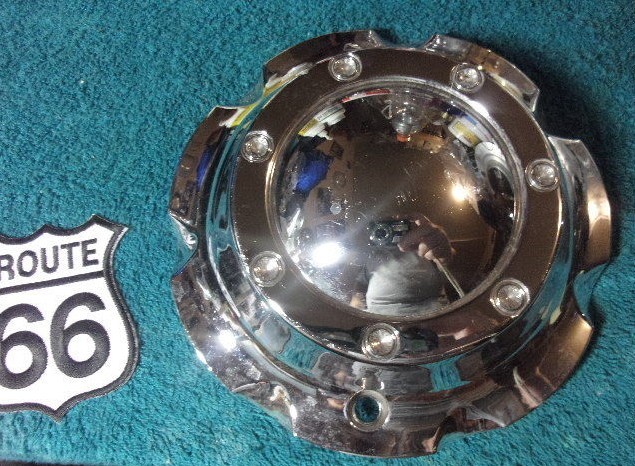 1 ECO 870 Custom Chrome wheel Center cap Part # CAP-870 and # F107-19