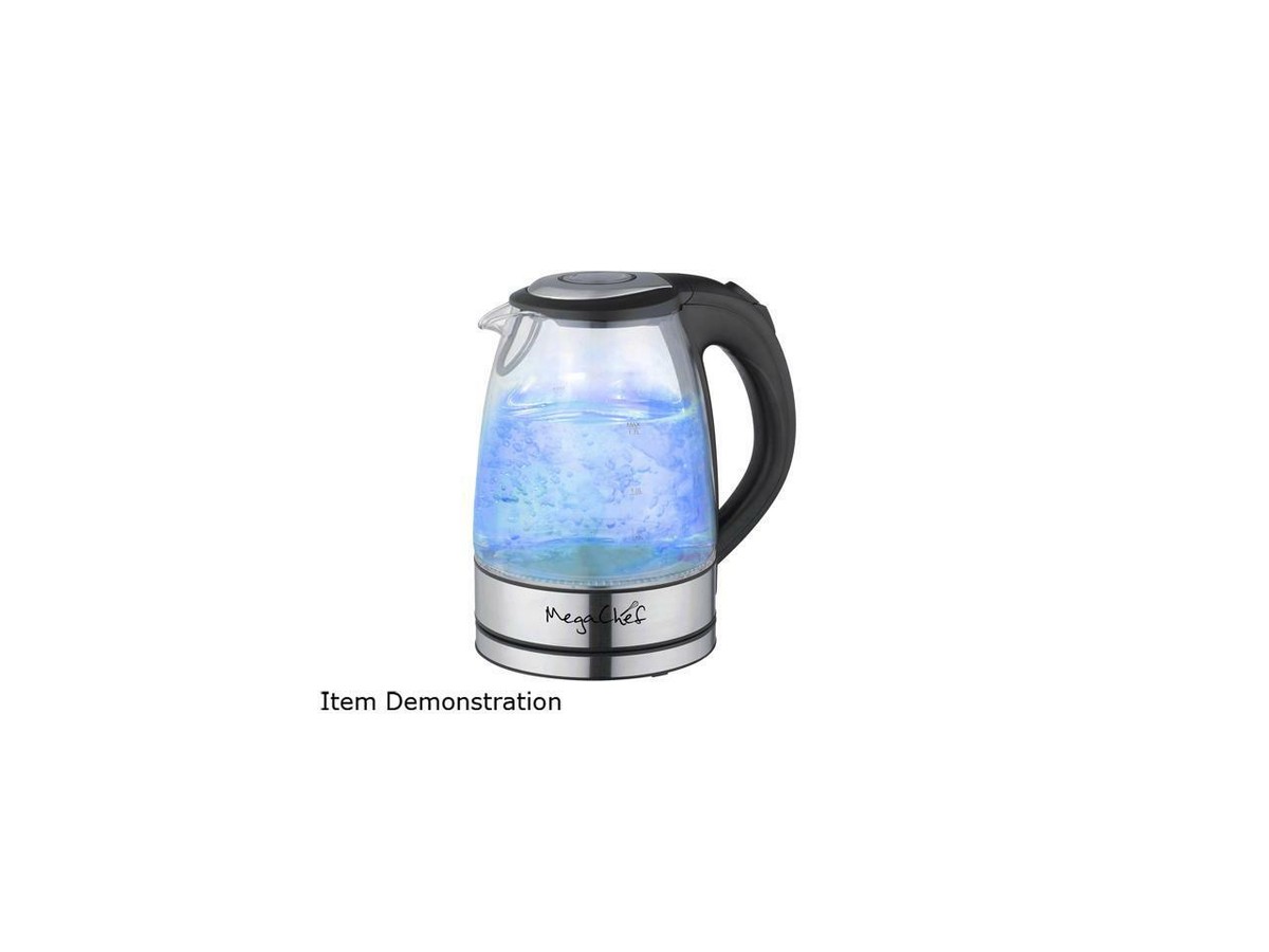 MegaChef MGKTL-1761 Glass and Stainless Steel Electric Tea