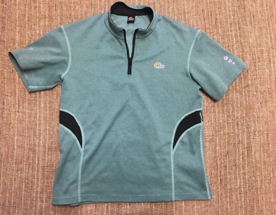 Lowe Alpine Women's Size Medium 1/4 Zip Dry Flo SS Shirt Outdoor Active Blue