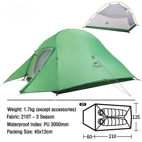 2 Person Camping Tent Waterproof Easy Build Ultralight Beach Tent Outdoor Hiking - Picture 24 of 24