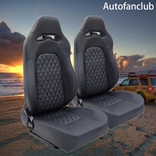 2x Universal Reclinable Racing Seat Auto Car Adjustable Pvc Leather Bucket Seats 2x Universal Reclinable Racing Seat Auto Car Adjustable Pvc Leather Bucket Seats