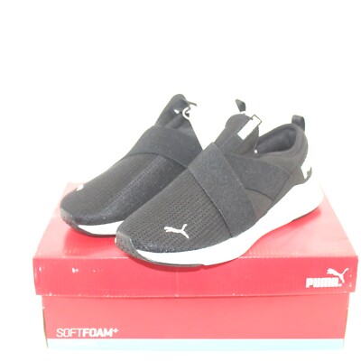 PUMA women's athletic slip on shoes black multi sizes fabric upper  NEW