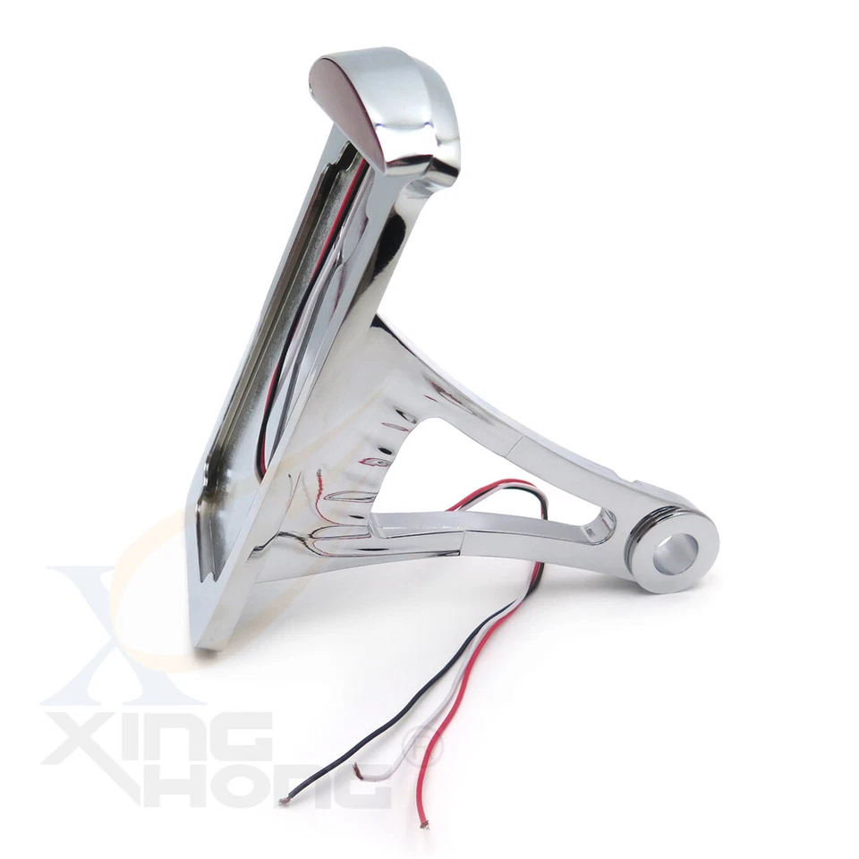 Conjunto de matrícula cromada vertical montada lateral Luz de freno trasera LED Foto 4 de 4