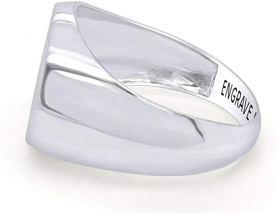 Personalized Engrave Paw Print Signet Promise Ring for Mens - Image 3 of 4