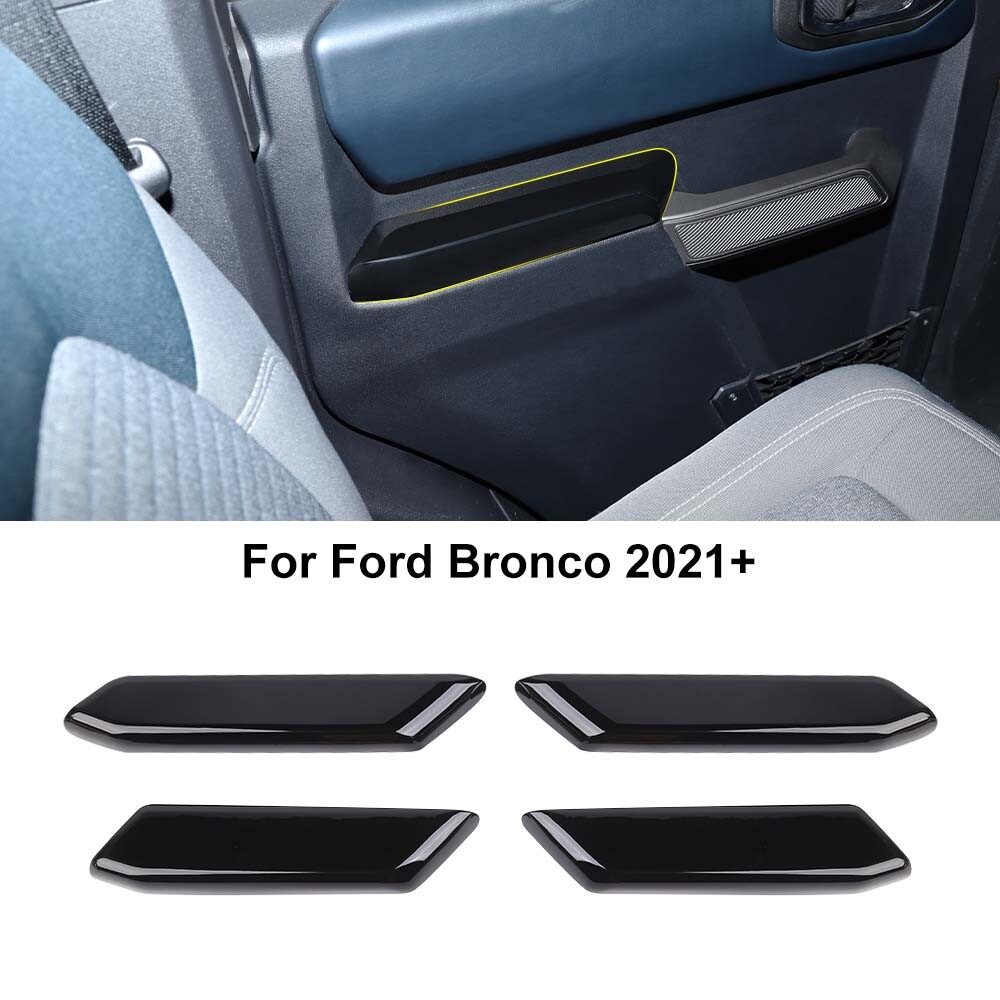 Black Door Handle Armrest Panel Cover Trim Accessories For Bronco 2021+ 4-Doors