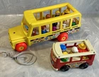 Vintage Fisher Price Little People Play Family Mini Bus 12 Toy Figures + Bus 192