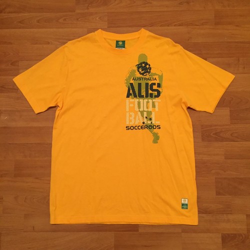 official graphic t-shirt soccer football yellow mens medium