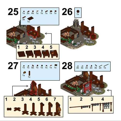 Custom MOC-78792 Medieval Butcher Model 270 Parts Kids Gift for Christmas New - Picture 7 of 9