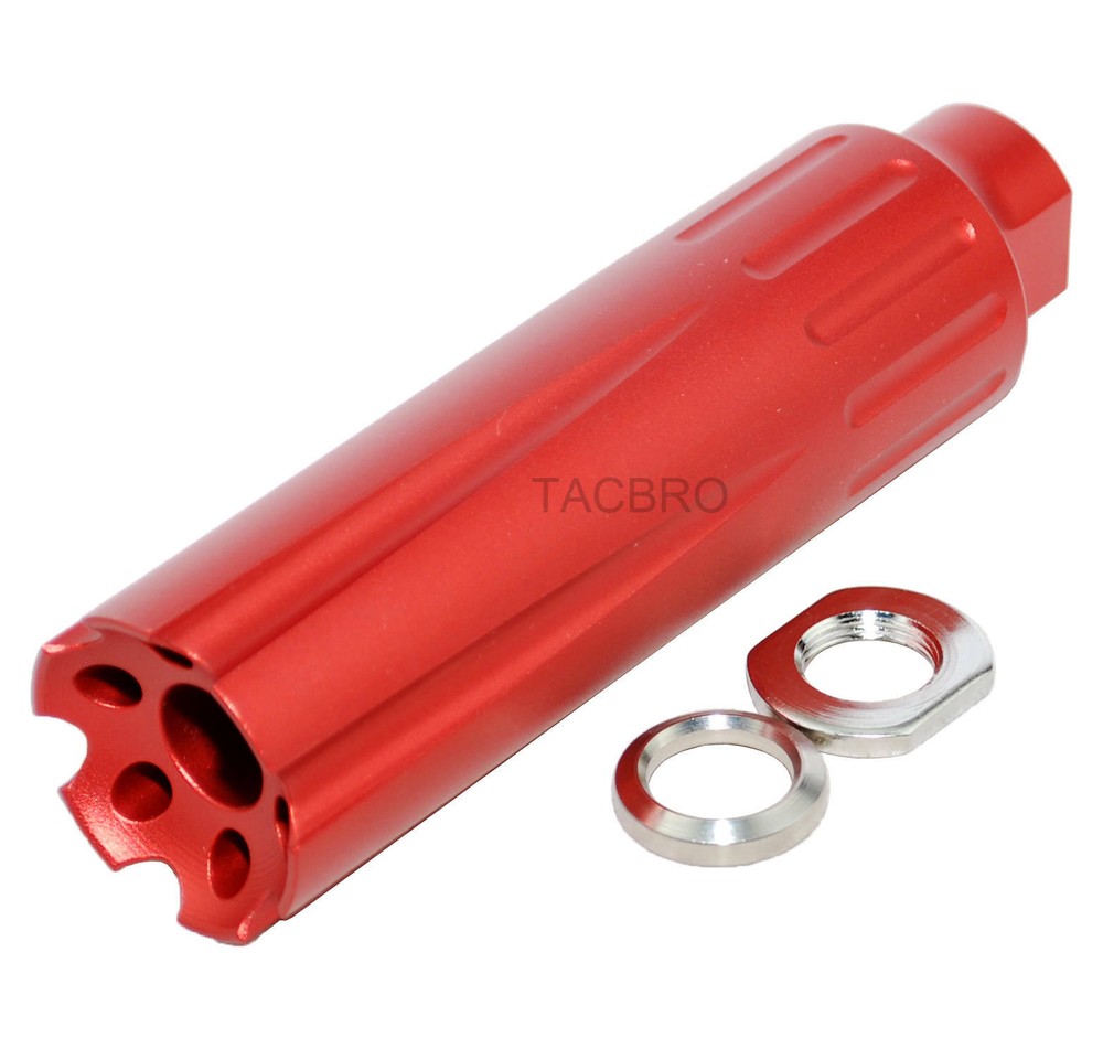 9MM Linear Compensator 1/2x28 Thread Pitch - Red Aluminum(7075-T6)