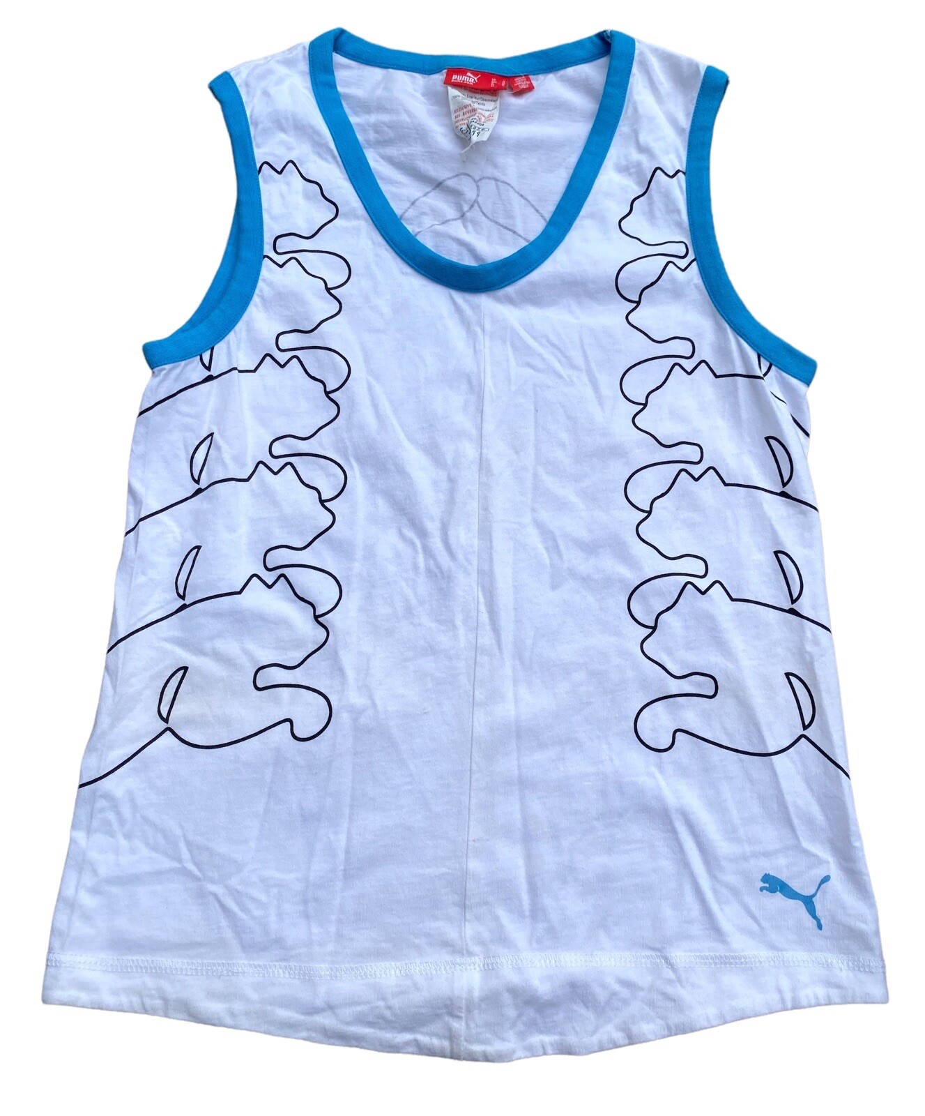 Puma White Activewear 100% Cotton Sleeveless Vest Top 12 Workout Gym  Running Jog | eBay