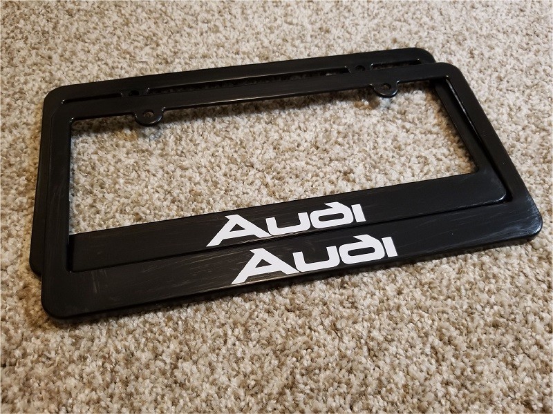 Audi License Plate Frame RS3 TTRS R8 A4 S4 TT S5 SQ5 Q7 RS7 S7 Pair