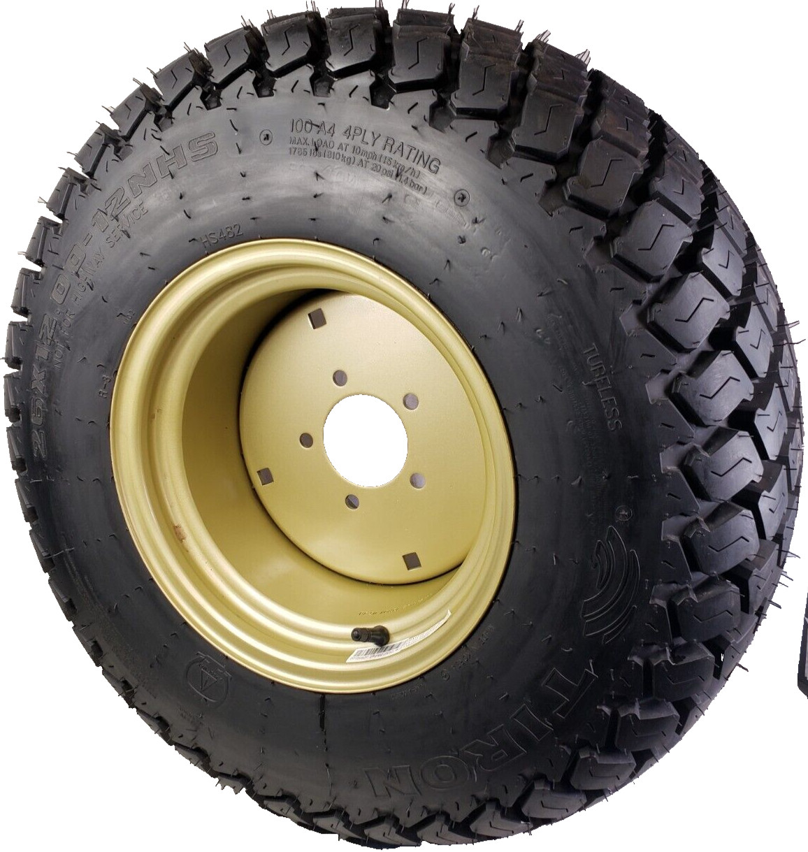 26x12.00-12 Tire Wheel Rim Mahindra Garden Compact Tractor Mower 4ply R-3 Turf