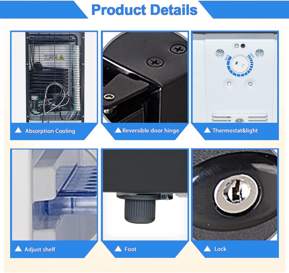 12V / 110V Portable Refrigerator Silent Truck Travel RV AC/DC Fridge ...