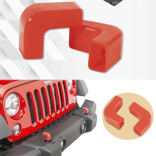 Factory Bumper Tow Hook Covers for Jeep Wrangler JK JL Gladiator TJ Red