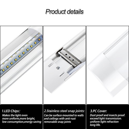 LED Strip Lights 3FT Batten Tube Light Garage Workshop Office Lamp Cool White - Picture 6 of 10