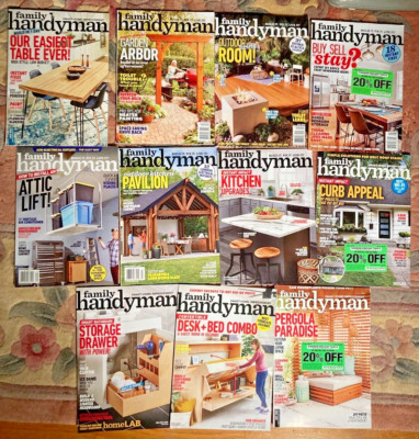 The Family Handyman Magazine lot of 11 issues between April 2019 and June 2020