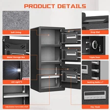 8.0 Cub Extra Large Safe Box, 3 Door Home Safe with Adjustable Shelf & Drop Slot