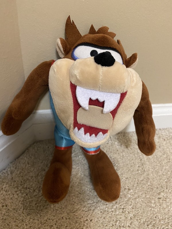 Space Jam Tazmanian Devil Taz Plush  Tune Squad Stuffed Animal Toy 8”