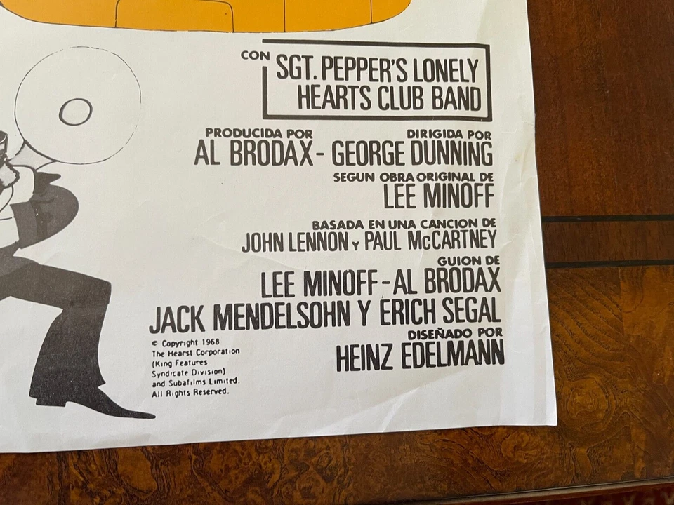 Yellow Submarine ORIGINAL Spanish [CB Films, 1968] POSTER The Beatles unique art - Image 3 of 4