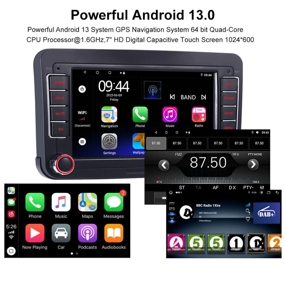 Android 13 Autoradio 7" 3GB+32GB Für VW GOLF 5-6/Passat Skoda DAB+ CarPlay Navi - Bild 2 von 4