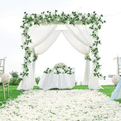 3PCS 8ft Artificial Silk Flower Garland Fake Flower Rose Vine Wall Hanging Plant