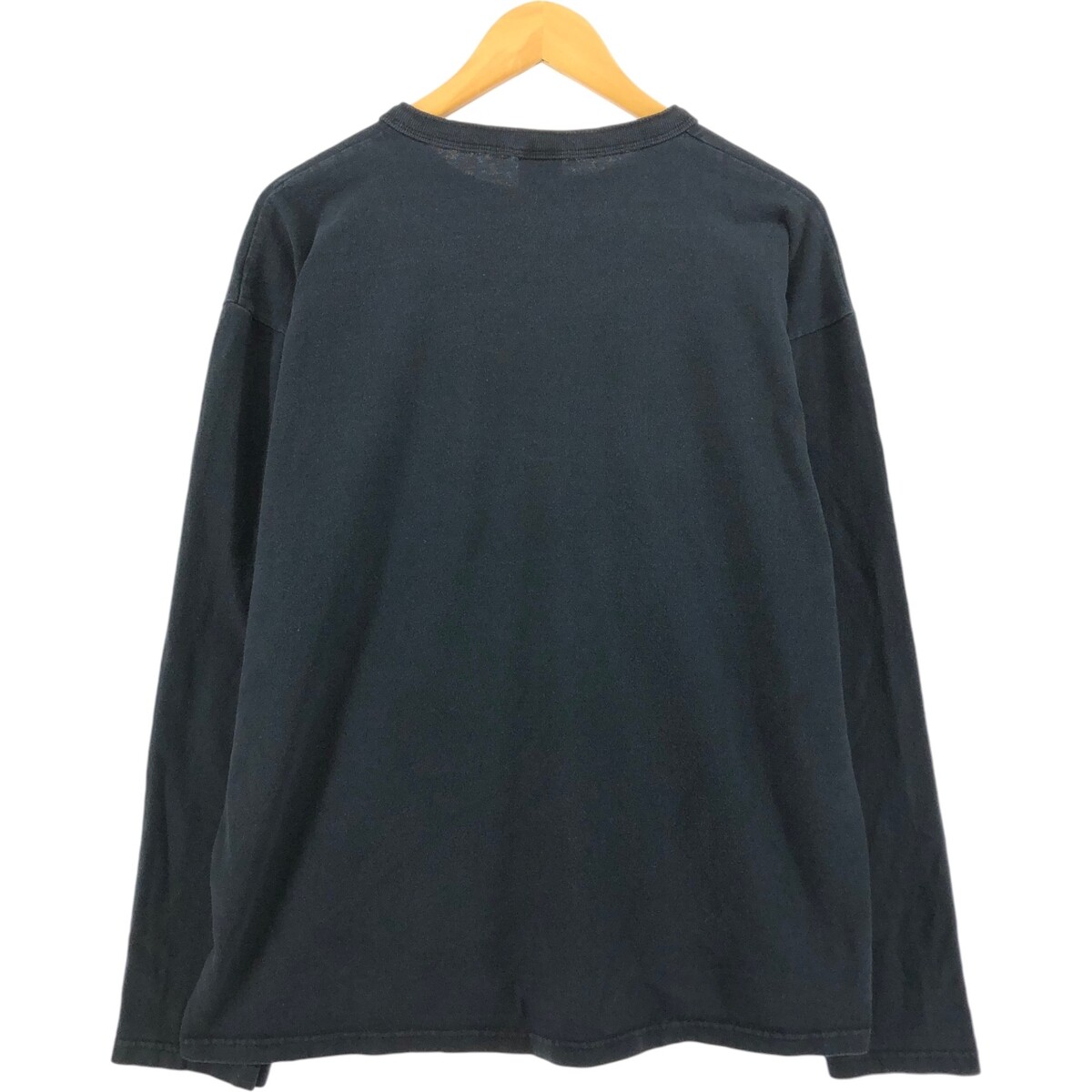 90'S Cotton Deluxe KISS Henley Neck Long T-Shirt Long Sleeve
