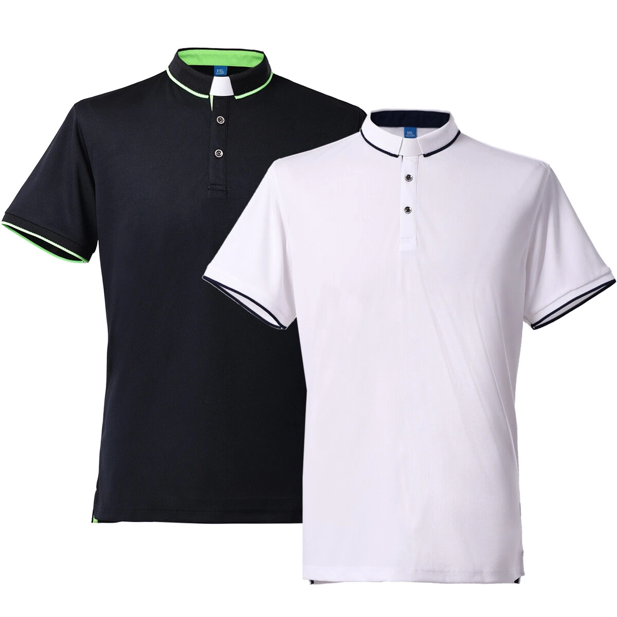 Clerical Clergy Polo Shirt Priest Vicar T Shirt Short Sleeve Tab Collar T  Shirt eBay