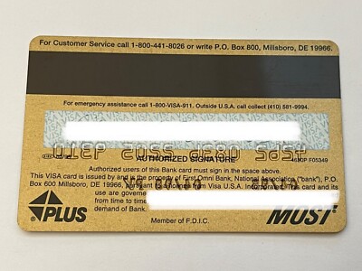 First Omni Bank N.A. Visa Gold Credit Card Exp 1998 | eBay