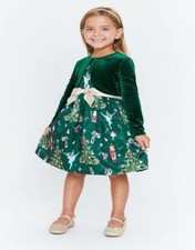 BONNIE JEAN Toddler Girl 2T Shantung Nutcracker Dress Velvet Cardigan Set NWT