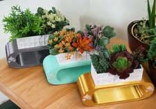 Retro Mid Century Modern Space Age Shelf Planter Home Office Art Deco Decor 60s