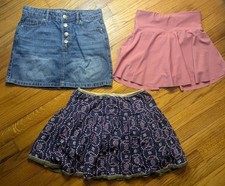 Girls Skirt Lot Size 10/12 Jean Denim Old Navy Boho Active Pink