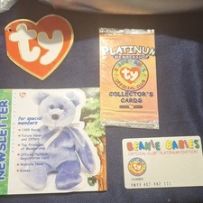 Ty Beanie Babies Official Club Platinum Membership Set Clubby And Clubby 2