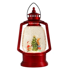 Christmas Snow Globe Lantern, Santa Christmas Lantern Snow Globe with Music B...